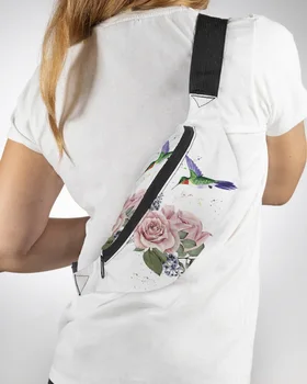 Колибри Розовый Цветок Белый Мужская Женская поясная сумка, поясная сумка, кошелек, большая поясная сумка для телефона, кошелек, водонепроницаемые набедренные сумки типа 