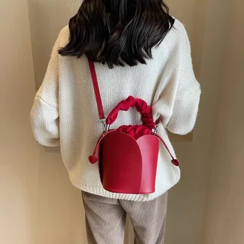 Женские сумки с верхней ручкой из искусственной кожи, женские сумки в продаже 2024, высококачественная модная сумка-ведро для швейных ниток Bolsas Femininas