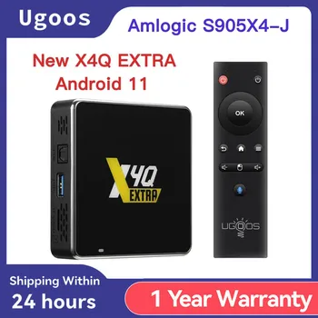 Новейший Ugoos X4Q Extra Smart TV Box Android 11 Amlogic S905X4-J 4 ГБ 128 ГБ 2,4 G/5G Wifi BT5.0 4K Телеприставка С поддержкой Dolby Vison