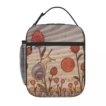 Сумка Для ланча Snail In The Flowers, сумки для ланча, изолированные Сумки, Школьная сумка для ланча