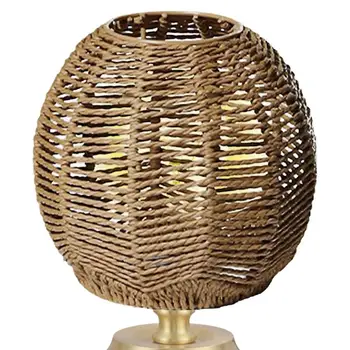 Подвесной светильник из ротанга, тканый круглый абажур в стиле бохо, плетеная люстра, абажур, крышка для ламп, замена абажуров на стене