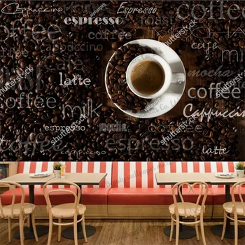 Кофейные Зерна С Английским Письмом Фотообои Кофейня Послеобеденный Чай Кафе Ресторан Фон Обои Papel De Parede