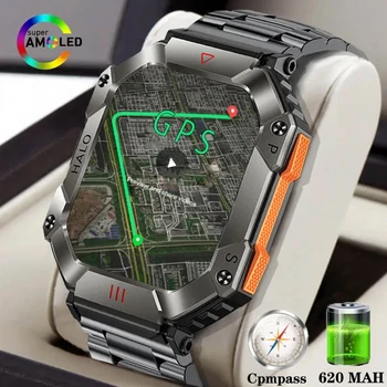 2024 Новые Военные Уличные Мужские Смарт-часы Compass High qualityGPS Отслеживание Погоды AI Voice 100 + Спортивных режимов 620 мАч SmartWatch