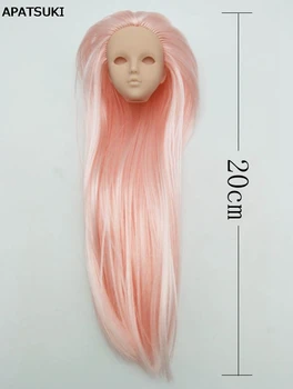 Светло-розовые волосы, Мягкий пластиковый тренировочный макияж, кукольная голова 