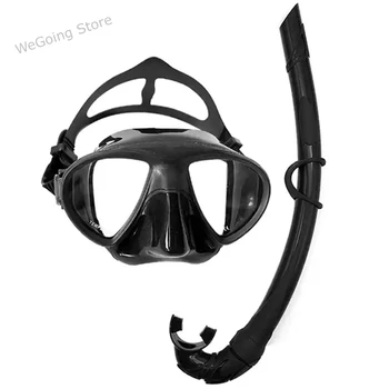 Новая маска для подводного плавания со сверхнизким объемом, очки для фридайвинга небольшого размера, очки для подводной охоты с мокрой силиконовой трубкой в комплекте