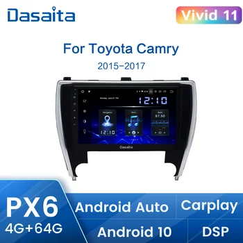 Автомобильное Радио Dasaita для Toyota Camry американской версии 2015 2016 2017 DSP 10,2 дюймов HD Carplay 1 Din Android 10 Мультимедийный плеер Стерео