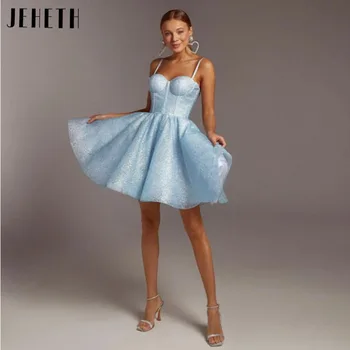 JEHETH Baby Blue Fairy Mini Vestido De Novia, платье для выпускного вечера 