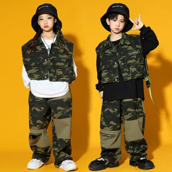 Уличный танцевальный детский модный костюм для мальчиков и девочек в стиле хип-хоп модный и красивый детский хип-хоп взрывной уличный модный