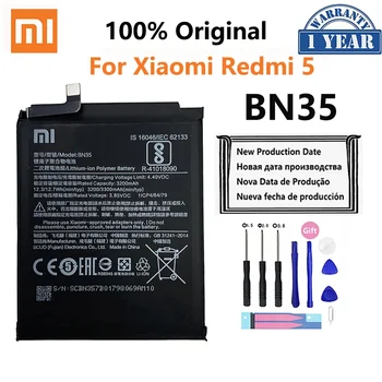 Xiao Mi Оригинальный аккумулятор для телефона BN35 для Xiaomi Redmi 5 Redmi5 Red mi5 Высококачественные сменные батареи для телефона емкостью 3300 мАч