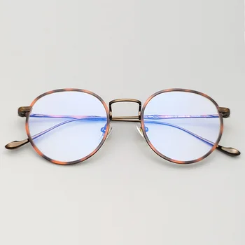 Ретро-очки из чистого титана, ультралегкая оправа для очков для студентов мужского и женского пола может быть оснащена очками по рецепту врача.