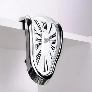 Немой Ретро-Часы Инновационные Скручивающиеся Забавные Плавящиеся Настольные Подвесные Часы С Римскими Цифрами