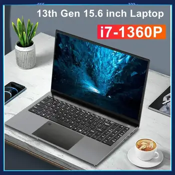 15,6-Дюймовый IPS Игровой Ноутбук 13-го поколения i7 1360P 1260P FHD NVMe Отпечатков Пальцев Офисный Ноутбук Ультрабук Компьютер Windows 11 WiFi
