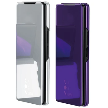 2X Умный Зеркальный Флип-чехол Для Samsung Galaxy Z Fold 2 5G Кожаный чехол 5G Функция крепления Чехла для телефона-4 и 5