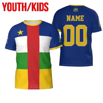 Молодежь, Дети, пользовательское имя, флаг страны Центральноафриканской Республики, 3D футболки, одежда, футболки для мальчиков и девочек, футболки, топы для фанатов