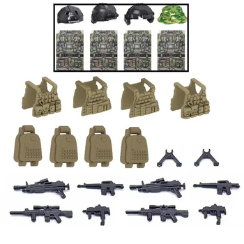 Военный спецназ, оружие, пистолеты, Фигурки современных солдат, детали Playmobil, строительные блоки, Армейские кирпичи MOC, подарочные игрушки