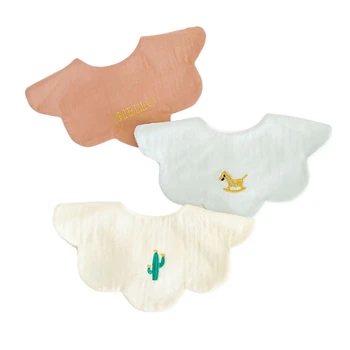 Водонепроницаемые детские нагрудники из 3 предметов, слюнявый нагрудник для новорожденных, Хлопчатобумажная ткань для отрыжки в форме лепестка