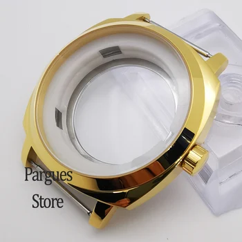 42 мм полированный стерильный золотой корпус часов подходит для механизма NH35 NH36 Miyota 8215/8205 DG2813