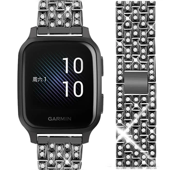 Металлический Ремешок для часов Garmin Venu SQ 2 Smart Watch Band Для Garmin Venu 2 Plus Band Garmin Vivomove Sport Бриллиантовый Браслет