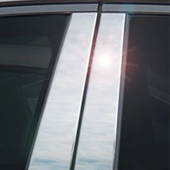 6 шт. для Nissan Titan Crew Cab 2004 2005 2006-2015, стойки Стойки, накладка на окно автомобиля, наклейки на колонну BC, Серебристые аксессуары