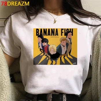 Летний топ Banana Fish, футболки, мужские графические футболки, уличная одежда, эстетичная белая футболка ulzzang, летняя верхняя футболка 