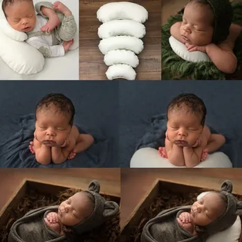 Реквизит для фотосъемки новорожденных из пяти частей, подушка в виде полумесяца, подушка для моделирования детских съемок