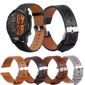 Ремешок для смарт-часов Ticwatch Pro 3 Ultra GPS, кожаный ремешок для смарт-часов Ticwatch Pro X/2020/2019/ Браслет Pro 3 LTE / GTX/ E2/S2