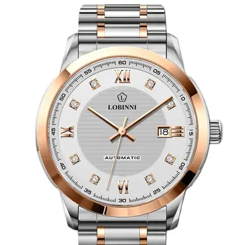 Швейцария LOBINNI Люксовый бренд Япония MIYOTA Автоматические Механические Мужские часы Сапфир Бриллиант 50 м Водонепроницаемые Часы L9006