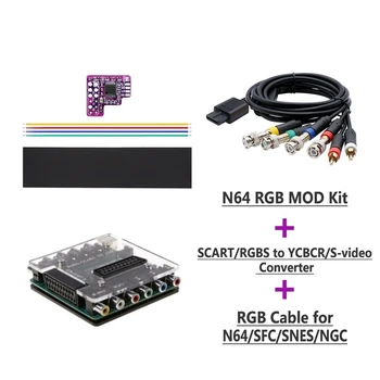 N64 RGB MOD + Конвертер SCART / RGBS в YCBCR/ S Video + RGB-кабель Для консолей N64 NTSC RGB-модуль для печатной платы Nintendo 64 NTSC