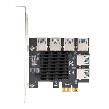от 1 до 6 Адаптеров PCIe к PCIe PCI-Express от 1x до 16x USB-Майнинг-Райзерная карта PCI-E с позолоченным покрытием