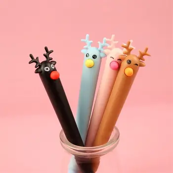 Креативные Нейтральные ручки в форме лося, Интересная Студенческая ручка для письма, Офисные Стационарные Награды, Подарки, Разноцветные Школьные принадлежности