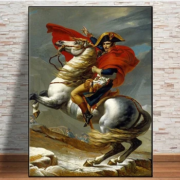 Винтажное полотно для гостиной, знаменитое Путешествие Наполеона через Альпы, картина маслом, художественный плакат, классический художественный холст
