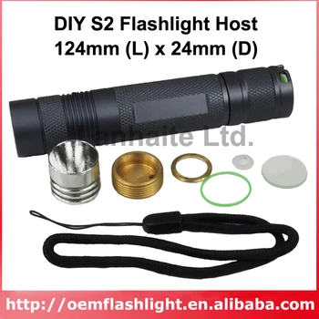 Светодиодный фонарик DIY S2 124 мм (L) x 24 мм (D) - серый