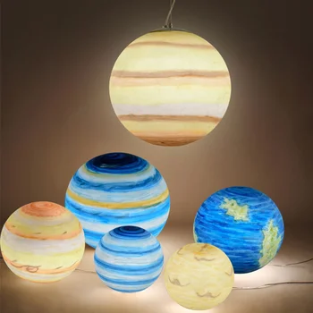 Акриловый подвесной светильник Nordic Creative Universe Planet Луна Солнце Земля Марс Уран Меркурий Юпитер Сатурн Светильники для детской комнаты с планетой Сатурн
