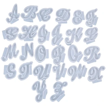 26 шт./компл. Форма из смолы с английскими буквами, подвеска в форме алфавита, силиконовая форма