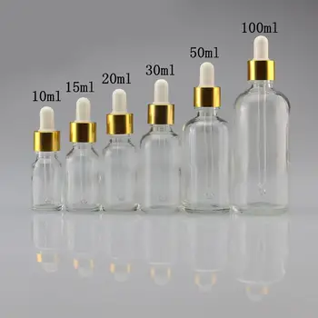 Мини-5 мл-100 мл прозрачная стеклянная пипетка для жидких реагентов, пустой косметический флакон