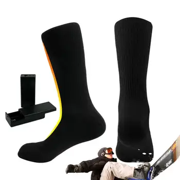 Носки с подогревом, нагревательные термоэлектрические носки, перезаряжаемые Мягкие зимние термоэлектрические носки для кемпинга, занятий спортом на открытом воздухе, пеших прогулок
