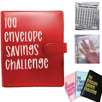 1 шт 100 конвертов в формате Challenge, чтобы сэкономить 5 050 долларов США Формат А5 Бюджетный конверт в формате Savings Challenge с конвертами для наличных