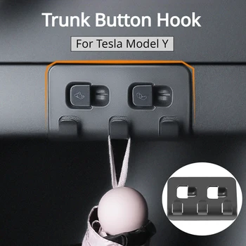 Крючок для кнопки багажника для Tesla Model Y, Кнопка для хранения в багажнике, Пряжка, Подвесные детали, Неразрушающая установка, Автомобильные аксессуары 2023