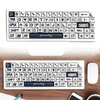 Колпачки для ключей PBT XDA 128 клавиш Animal Party, высококачественные пользовательские колпачки для ключей, износостойкие симпатичные колпачки для клавиш для игровой механической клавиатуры