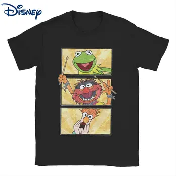 Мужские футболки Disney The Muppet Show Humor Хлопковая футболка С коротким рукавом, Топы с круглым вырезом 4XL 5XL 6XL