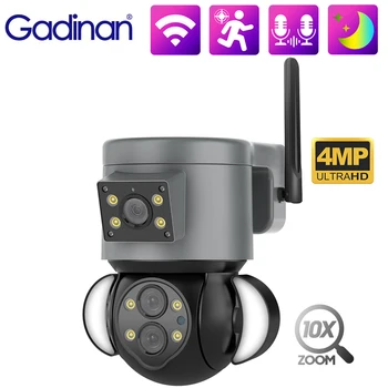 Gadinan HD 4MP WIFI Цветная Камера Ночного Видения С Широкоугольным 10-кратным Зумом PTZ-Двухканальная IP-Камера Для Отслеживания Движения