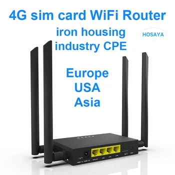 HOSAYA America 4G WiFi-роутер, 4G CPE, железный корпус промышленного класса, сильный сигнал 32 пользователей Wi-Fi, модем Sim-карты, Точка доступа
