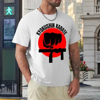 Киокушинкай каратэ, футболка для каратэ, спортивные футболки с круглым вырезом, забавная графическая шутка для отдыха, размер США