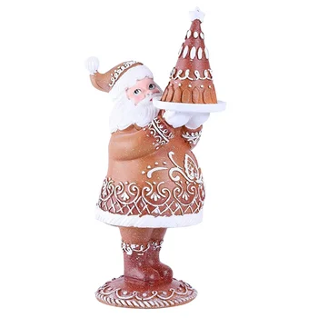 Рождественский декор, Имбирный пряник Санта, рождественские украшения для дома, декор для спальни, 7,1 X 9,6 X 19,5 см