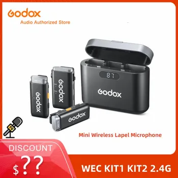 Godox WEC KIT1 KIT2 2.4G Мини Беспроводной Нагрудный Микрофон с Зарядным Чехлом, для камеры смартфона, Интервью для Подкаста YouTube