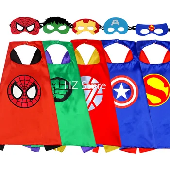 Человек-паук Marvel, Железный Человек, накидки супергероев с маской, костюмы для косплея на Хэллоуин, праздничное платье, Рождественский подарок на День рождения для детей