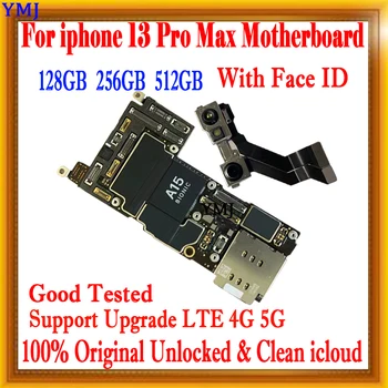 Поддержка обновления для материнской платы iPhone 13 Pro Max 128 ГБ 256 ГБ Протестировано, хорошо работает, Материнская плата с разблокированной логикой с системной панелью IOS