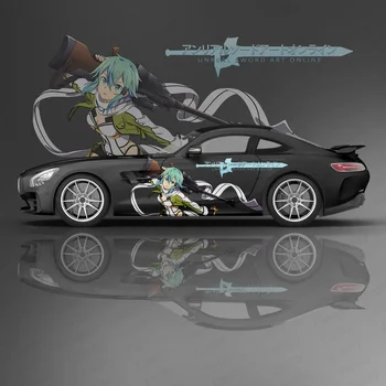 Sinon-Sword Art Online аниме Наклейка На Автомобиль Защитная Пленка Виниловая Itacar Racing Боковая Графика Оберточная Аэрозольная Краска Автомобильные Наклейки