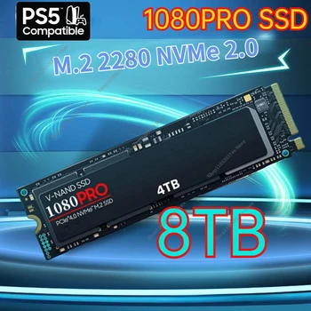 1080PRO 8 ТБ 4 ТБ 2 ТБ 1 ТБ Оригинальный Бренд SSD M.2 2280 PCIe 4.0 NVME Чтение 12000 Мб/с. Твердотельный диск для Игровой консоли/Ноутбука/ПК/PS5