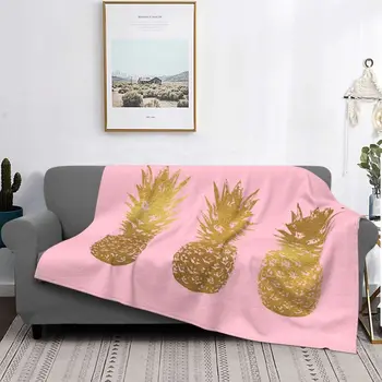 Розово-золотое покрывало с ананасом, покрывало на кровать, плюшевые покрывала, покрывало для кровати размера 